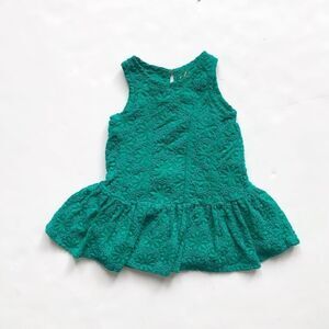 Genuine kids emerald green eyelet dress EUC 18m